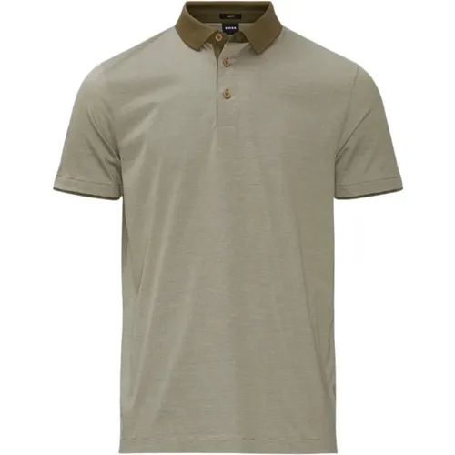 Grünes Microlines Slim Fit Polo , Herren, Größe: S - Hugo Boss - Modalova