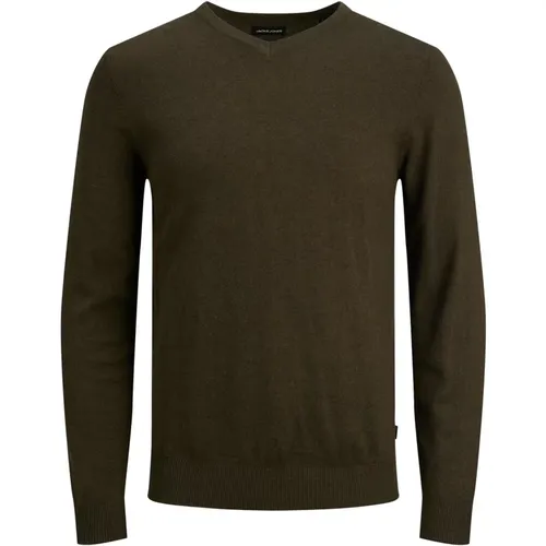 Eleganter V-Ausschnitt Strickpullover - jack & jones - Modalova