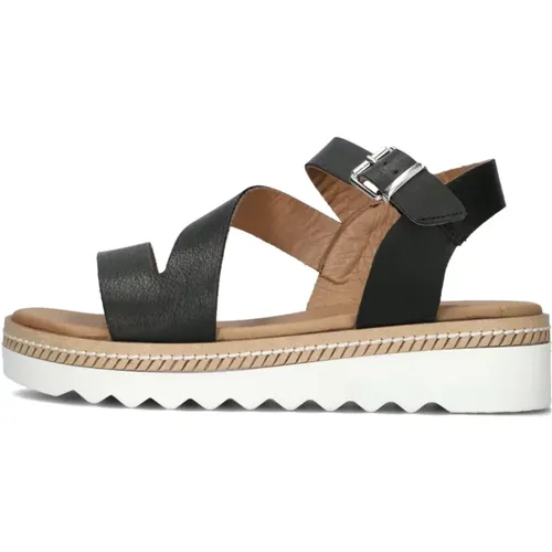 Schwarze Ledersandalen Stilvolles Modell , Damen, Größe: 39 EU - Inuovo - Modalova