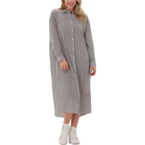 Ocean Shirt Dress Damen Midi , Damen, Größe: M - Just Female - Modalova