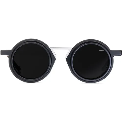 Nachhaltige runde Sonnenbrille Schwarz Matt - Vava Eyewear - Modalova