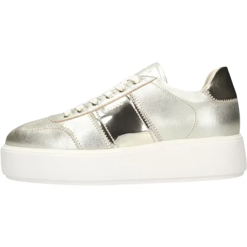 Goldene Leder Freizeit Sneakers , Damen, Größe: 39 EU - Nubikk - Modalova