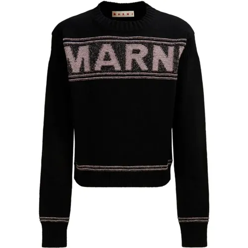 Intarsia Logo Wollpullover , Herren, Größe: M - Marni - Modalova