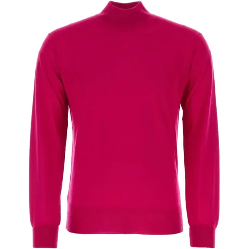 Fuchsia Wollpullover - Stilvoll und Gemütlich , Herren, Größe: 2XL - PT Torino - Modalova