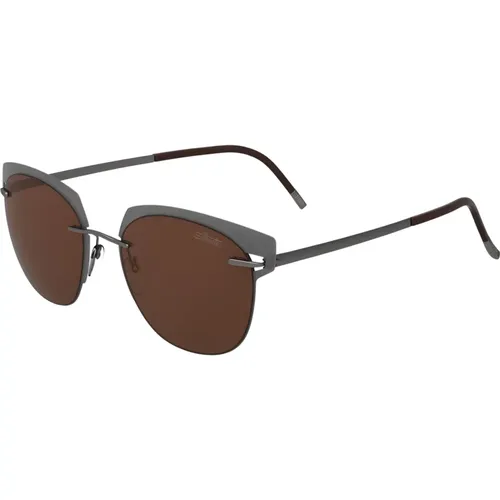 Accent Shades Sunglasses Dark Grey/ , female, Sizes: ONE SIZE - Silhouette - Modalova