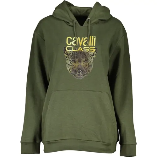 Grüner Hoodie mit Logoaufdruck - Cavalli Class - Modalova