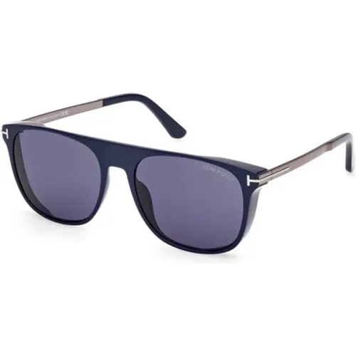 Blaue Glänzende Sonnenbrille Modell Ft1105 - Tom Ford - Modalova