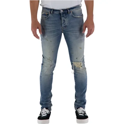 Distressed Skinny Jeans P001 Worn , male, Sizes: W34, W31, W30, W32, W33 - Purple Brand - Modalova