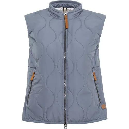 Kurze Steppweste aus recyceltem Polyester,Stylische Outdoor Vest,Mandarin Weste - camel active - Modalova