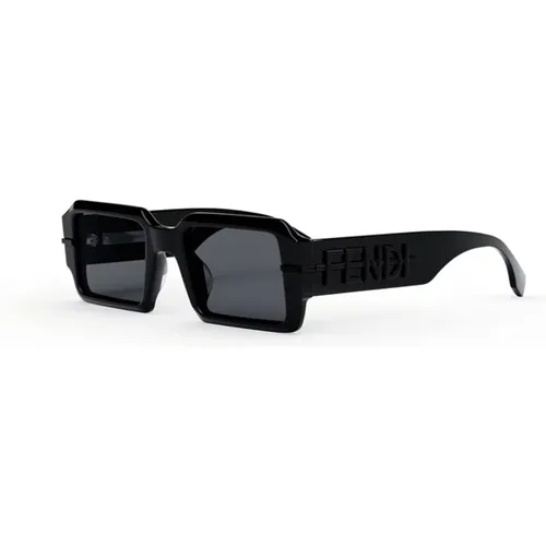 Rectangular Sunglasses graphy Bold Arms , male, Sizes: 52 MM - Fendi - Modalova