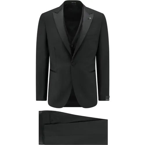 Suit with Satin Lapel , male, Sizes: L, XL, 2XL - Tagliatore - Modalova