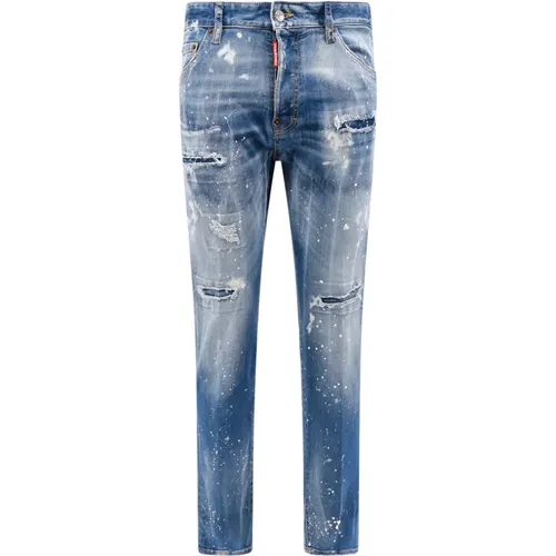 Blaue Ss24 Jeans mit Knopfverschluss , Herren, Größe: S - Dsquared2 - Modalova