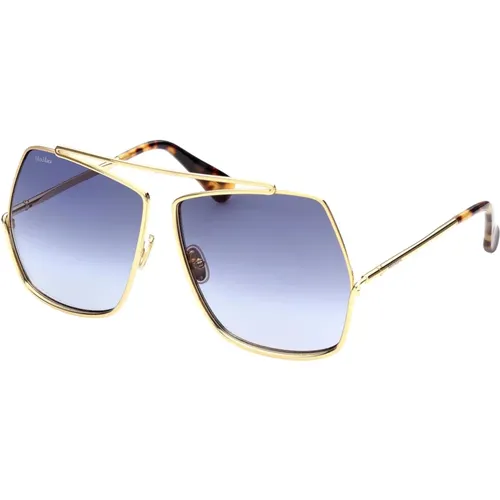 Sonnenbrille Elsa Mm0006 in Gold/Blau , Damen, Größe: 64 MM - Max Mara - Modalova