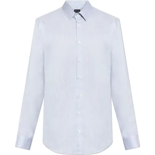 Shirt with striped pattern , male, Sizes: L, 2XL - Giorgio Armani - Modalova