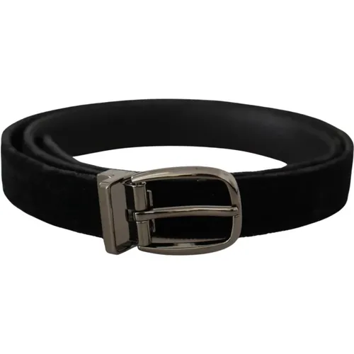 Elegant Designer Velvet Belt , male, Sizes: 90 CM - Dolce & Gabbana - Modalova