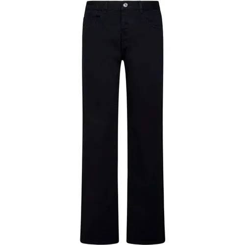 Schwarze Straight-Leg Stretch Baumwolljeans , Damen, Größe: W26 - N21 - Modalova