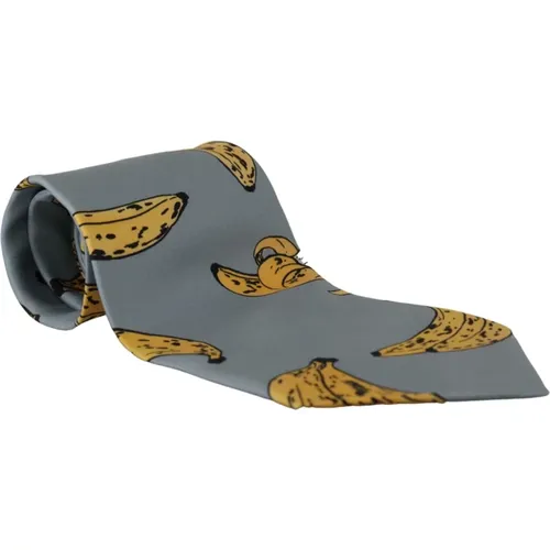 Banana Print Silk Tie , male, Sizes: ONE SIZE - Dolce & Gabbana - Modalova