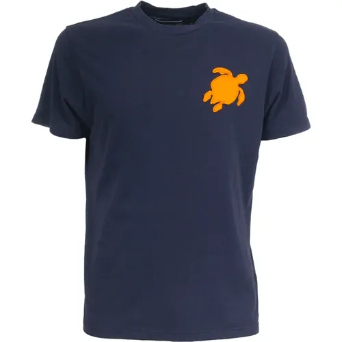 Blue Patch T-Shirt with Regular Fit , male, Sizes: XL, M - Vilebrequin - Modalova