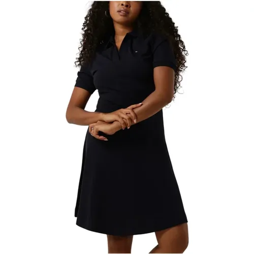 Navy Polo Kleid Stilvolles Must-Have , Damen, Größe: XS - Tommy Hilfiger - Modalova