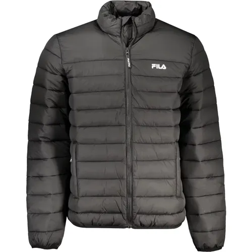 Schwarze Jacke mit langen Ärmeln und Taschen , Herren, Größe: 2XL - Fila - Modalova