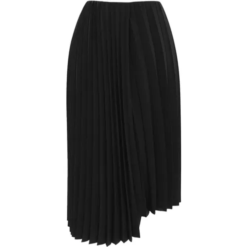 Asymmetrical Pleated Midi Skirt , female, Sizes: M - Saint Laurent - Modalova