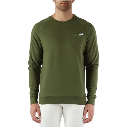 Baumwoll-Crewneck Active Pocket Sweatshirt , Herren, Größe: L - Aquascutum - Modalova