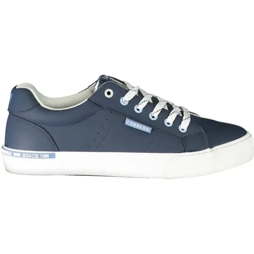 Blaue Polyester-Sneaker mit Schnürsenkeln, Kontrastdetails, Logo - Carrera - Modalova