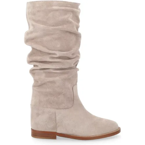 Suede Wedge Boots , female, Sizes: 3 1/2 UK - Via Roma 15 - Modalova