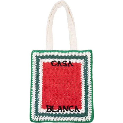 Crochet Tote Bag Red , male, Sizes: ONE SIZE - Casablanca - Modalova