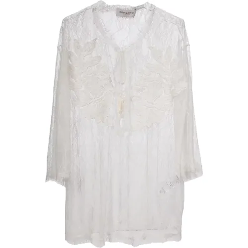 Lace Embroidered Shirt , female, Sizes: XS, 2XS - Ermanno Scervino - Modalova