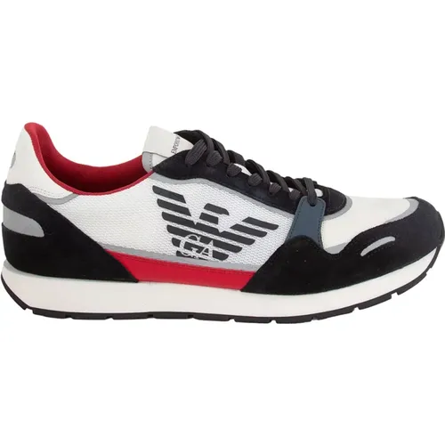 Men`s Polyester Sneakers, Stylish and Comfortable , male, Sizes: 10 UK - Emporio Armani - Modalova