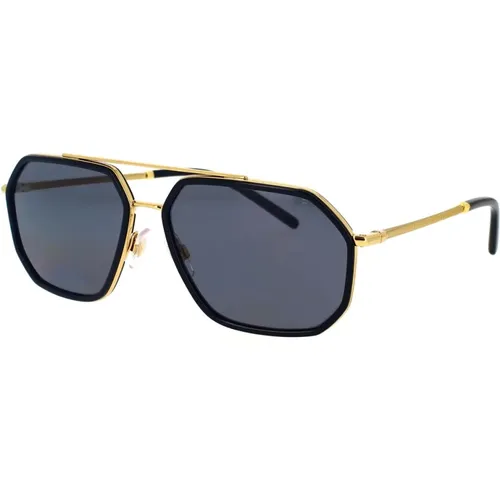 Polarized Sunglasses Dg2285 with Gold Metal Frame , unisex, Sizes: 60 MM - Dolce & Gabbana - Modalova