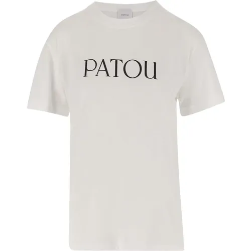 Baumwoll-T-Shirt mit Logo, Weiß , Damen, Größe: S - Patou - Modalova