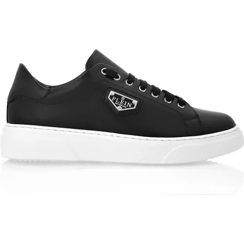 Schwarze Leder-Sneaker mit niedrigem Schaft , Herren, Größe: 41 EU - Philipp Plein - Modalova