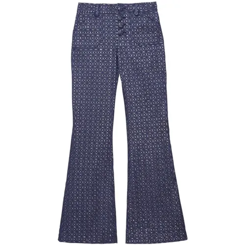 Marine Print Flare Hose , Damen, Größe: L - Ines De La Fressange Paris - Modalova