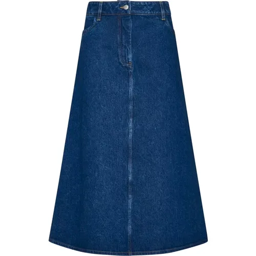 Denim Washed Indigo A-Line Skirt , female, Sizes: S - Studio Nicholson - Modalova