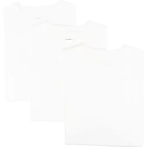 Weiße Bio-Baumwoll-T-Shirts 3er-Pack , Herren, Größe: L - Jil Sander - Modalova