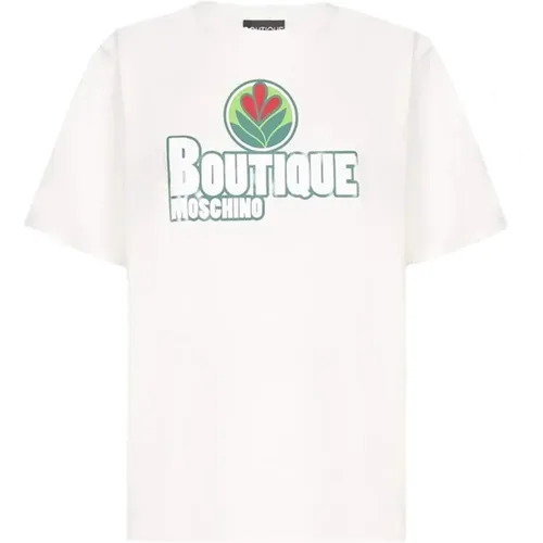 Cotton Logo T-Shirt , female, Sizes: L, S - Boutique Moschino - Modalova