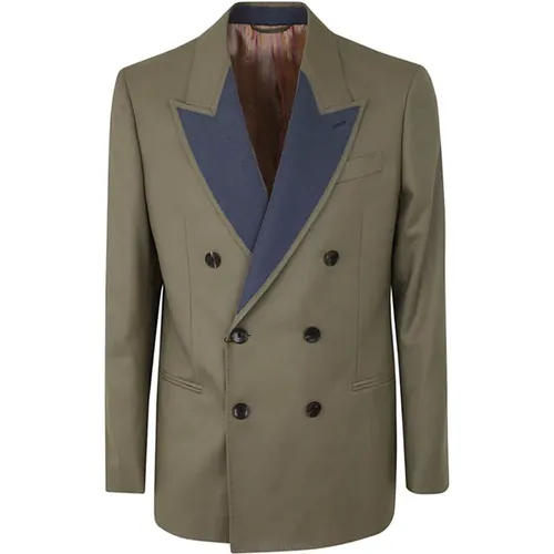 Khaki Double Breasted Jacket , male, Sizes: S - ETRO - Modalova
