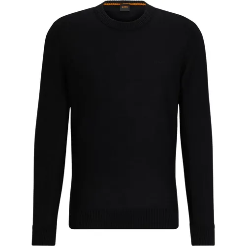 Schwarzer Pullover Straight Fit Baumwolle , Herren, Größe: 2XL - Hugo Boss - Modalova