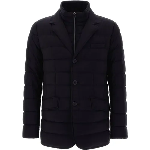 Schwarze Winterjacke mit abnehmbarer Windjacke - Herno - Modalova