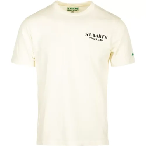Klassisches Baumwoll-T-Shirt Weiß - MC2 Saint Barth - Modalova
