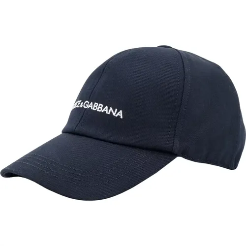 Embroidered Cotton Hat , male, Sizes: 58 CM, 59 CM - Dolce & Gabbana - Modalova