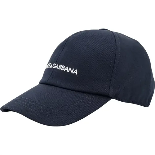 Embroidered Cotton Hat , male, Sizes: 59 CM - Dolce & Gabbana - Modalova