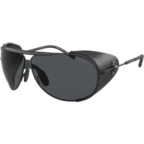 Schwarze Metallsonnenbrille - Giorgio Armani - Modalova