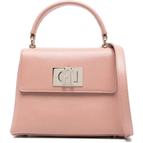 Rosa Leder Umhängetasche Twist-Lock - Furla - Modalova