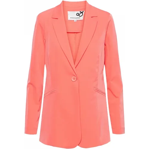 Langer Reiseblazer PF-Flamingo , Damen, Größe: L - &Co Woman - Modalova