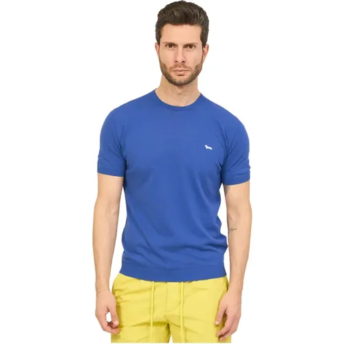 Blaues T-Shirt mit klaren Linien , Herren, Größe: M - Harmont & Blaine - Modalova