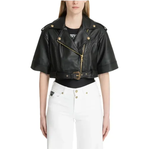 Stylish Leather Biker Jacket , female, Sizes: 2XS, XS - Versace Jeans Couture - Modalova