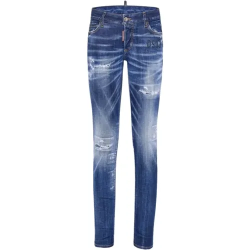 Jennifer Skinny Jeans mit rotem Logo - Dsquared2 - Modalova